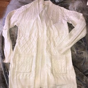 Comfy and classic open-front tunic sweater